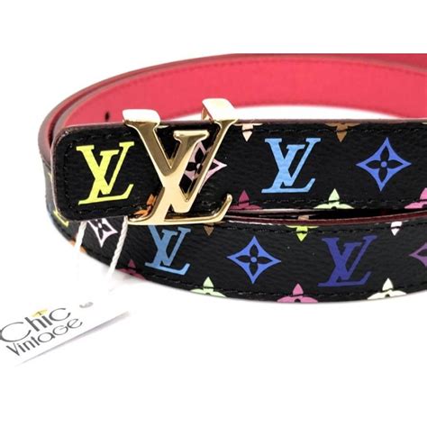 cinturon louis vuitton multicolor falso